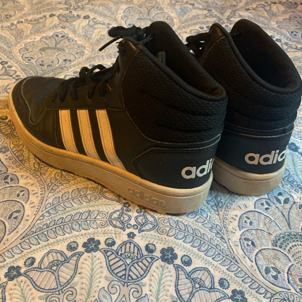 Adidas Black High Tops, Boys 5